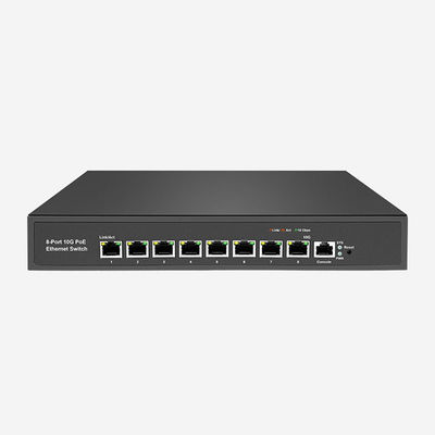 8 cổng RJ45 PoE 10GB Layer 3 Switch Redundancy QoS Và hỗ trợ PoE bao gồm