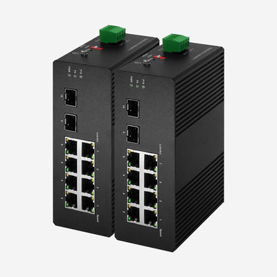 Cổng PoE 8 Gigabit RJ45 và 2 nguồn điện DC SFP và công nghiệp thông minh chuyển đổi từ -40 ° C ~ 85 ° C cho ứng dụng